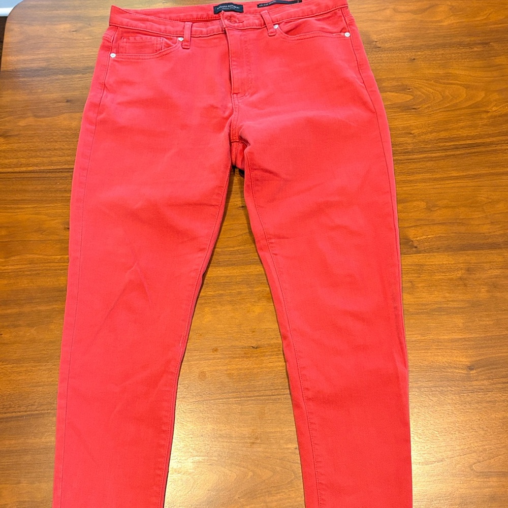 Banana Republic Women's Vibrant Red Skinny Jeans